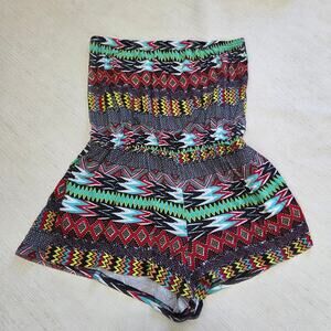 5th & Love Woman's Dark Multi-Colored Romper size L